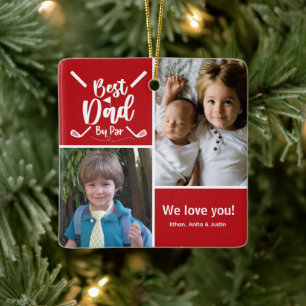 Photo Best Dad By Par Ceramic Ornament