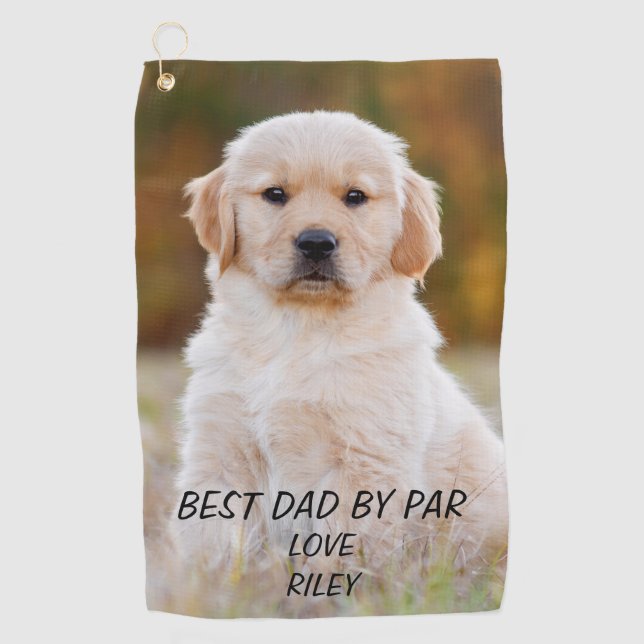 Photo Best Dad Personalised  Golf Towel (Front)