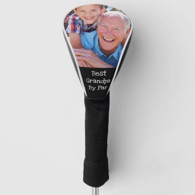 Photo Best Grandpa By Par Personalised Fun  Golf Head Cover (Front)