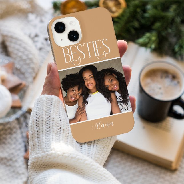 Photo Besties Editable Colour Overlay & Name iPhone Case (Creator Uploaded)