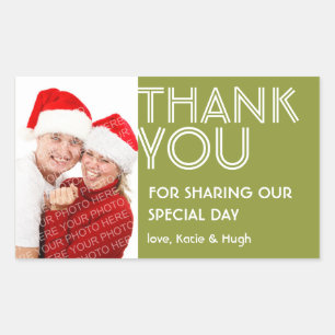 Photo big green thank you out of town wedding tag
