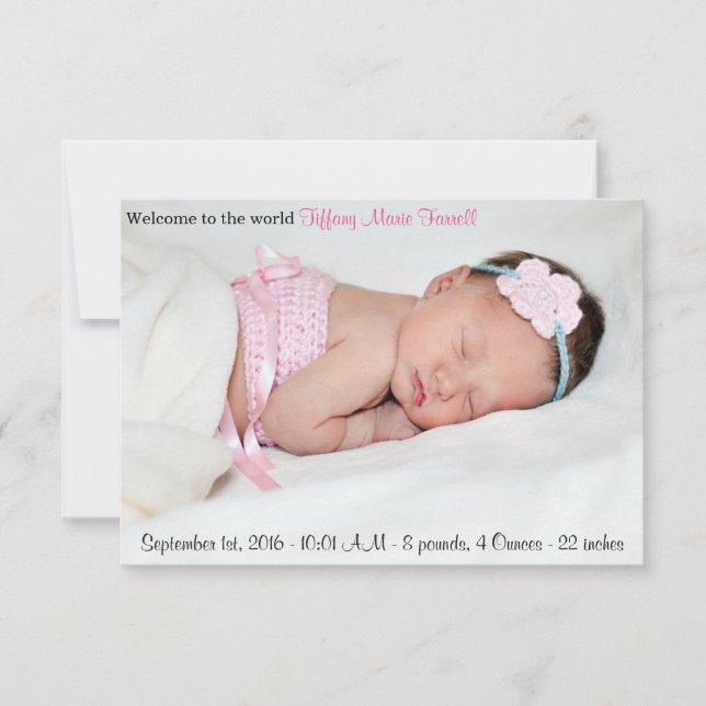 Photo Birth Announcement (Front)