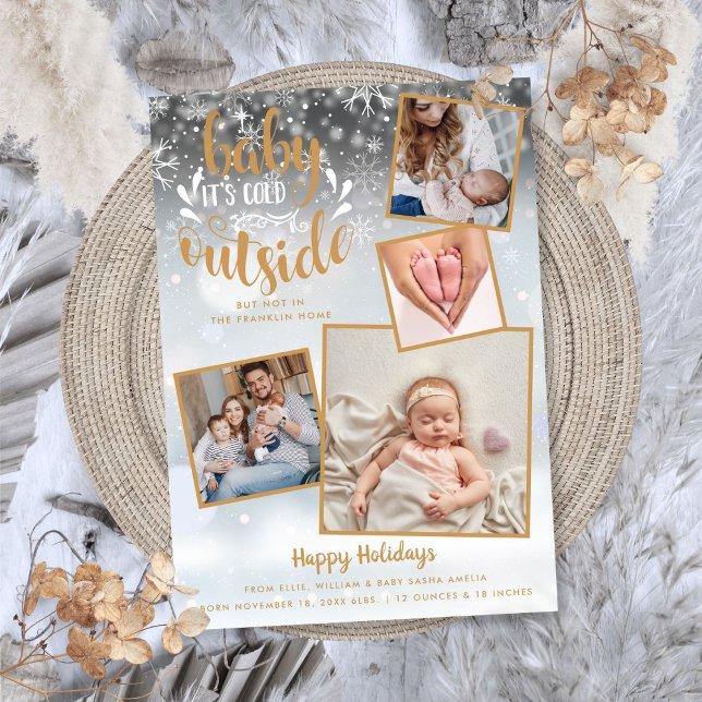 Photo Birth Announcement Christmas Holiday (Photo Birth Announcement Christmas Holiday)