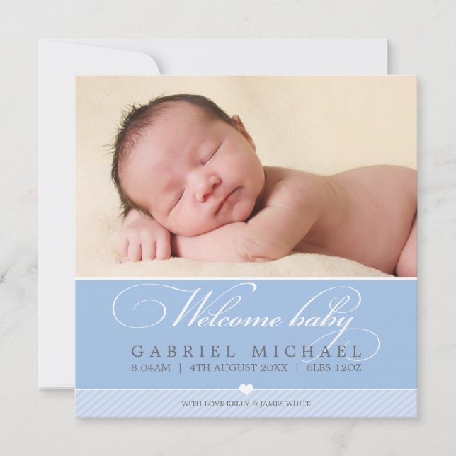 PHOTO BIRTH ANNOUNCEMENT :: lovely type SQ 5 (Front)