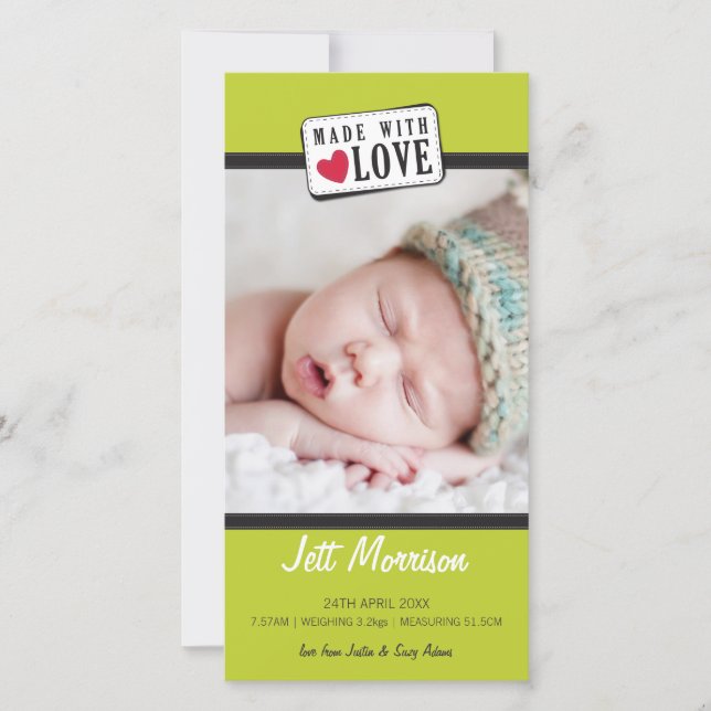 PHOTO BIRTH ANNOUNCEMENT :: made with love 1 (Front)