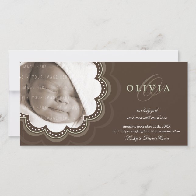 PHOTO BIRTH ANNOUNCEMENTS :: sweet bloom 5L (Front)