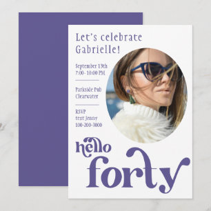 Photo Birthday Invitation for her   Forty