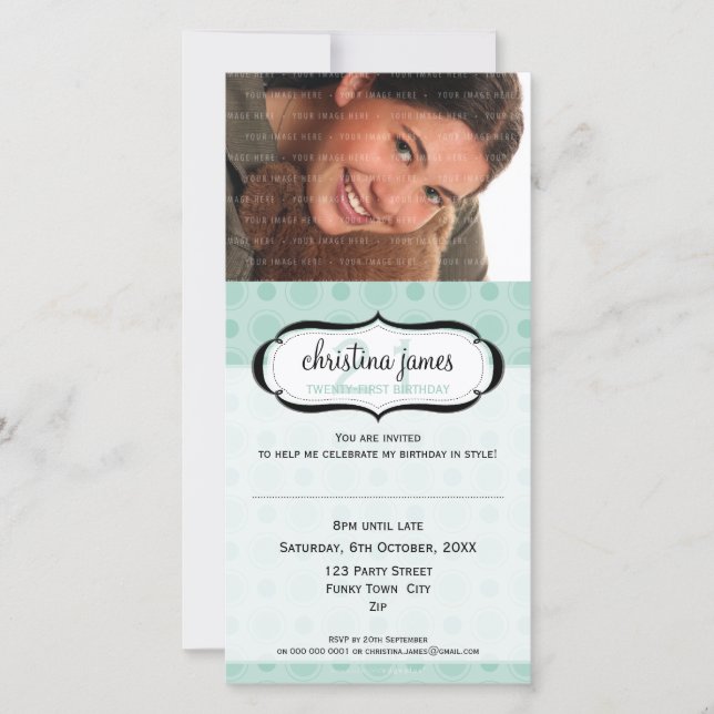PHOTO BIRTHDAY INVITATIONS :: delicious 3 (Front)