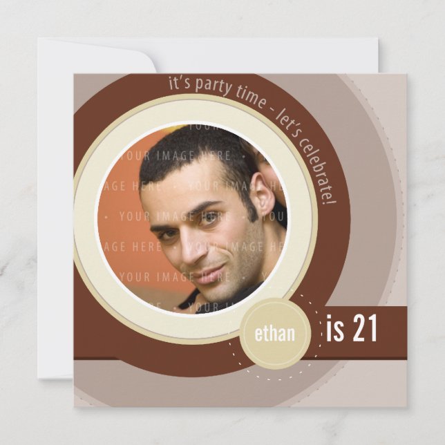 PHOTO BIRTHDAY INVITES :: circular 8SQ (Front)