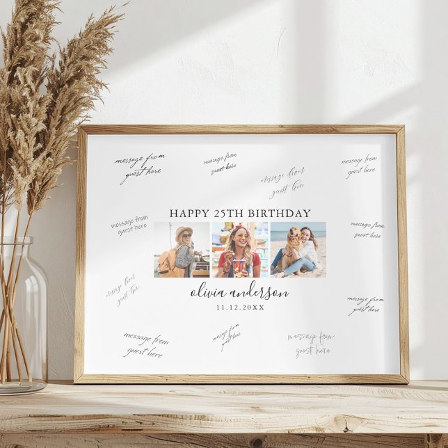 Photo Birthday Party Guest Signature Poster (Creator Uploaded)