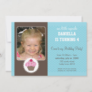 PHOTO BIRTHDAY PARTY INVITES :: cupcake 6L