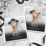 Photo Black 40th Birthday Party Napkin<br><div class="desc">Modern Photo Background 40th Birthday Cocktail Napkin. Celebrate forty in style with this bold and modern napkin design featuring a full photo background for a personal, eye-catching look. A soft black gradient fades in at the bottom of the napkin, helping the text stand out while adding a sleek, polished feel....</div>