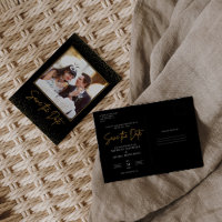 Photo Black and Gold Wedding Save the Date