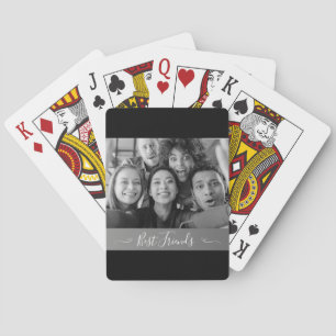 Photo Black and White Best Friends Playing Cards