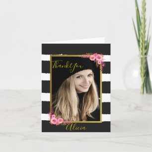 Photo Black and White Thank You Card