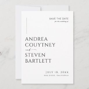 Photo Black and White Wedding Save the Date Invitation
