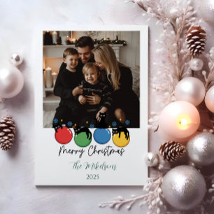 Photo Black Cat Christmas Holiday Card