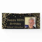 Photo Black Gold 80th Birthday Personalised