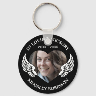 Photo Black Memorial Keepsake Key Ring
