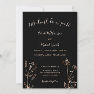PHOTO   Black Rose Gold Wildflower   Goth Wedding  Invitation