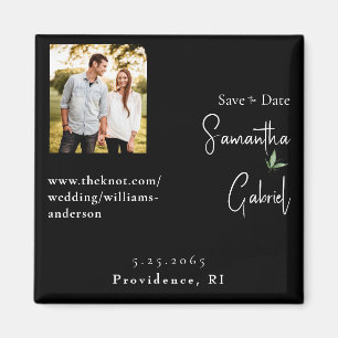 Photo Black Wedding Save the Date Magnet