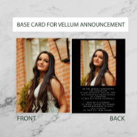 Photo black white BASE CARD for vellum graduation