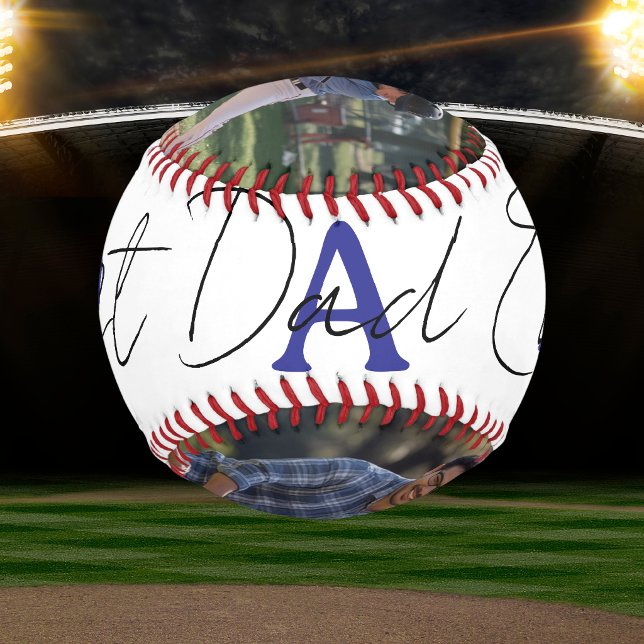  Photo  Blue Best Dad Ever Baseball Personalise (Creator Uploaded)