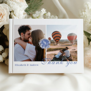 Photo Blue Chinoiserie Floral Botanical Wedding Guest Book