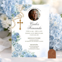 Photo Blue Hydrangea Rosary Catholic Funeral