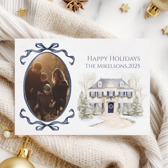 Photo Blue Manor Family Christmas Holiday Card (Creator Uploaded)