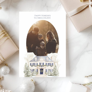 Photo Blue Manor Family Christmas Holiday Card