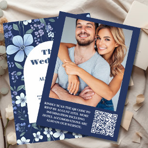 Photo Blue Periwinkle Wildflowers Wedding Invitation