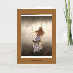 photo bohême romantique balançoire jeune fille card