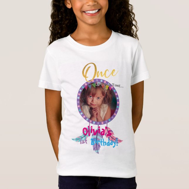 Photo Bohemian Fairy tale Birthday party girls T-Shirt (Front)