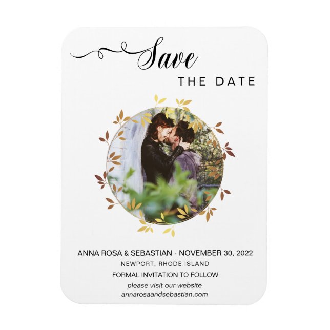 *~* PHOTO Boho Botanical Wedding Save The Date Magnet (Vertical)