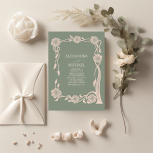 Photo Boho Chic Retro Floral Retro Invitation