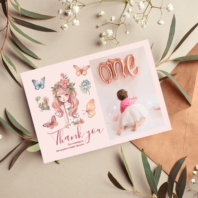 Photo Boho Fairy First Girl's 1st Birthday Invitation (Creator Uploaded)
