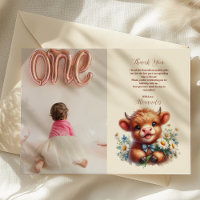 Photo Boho Holy Cow Highland Cow 1st Birthday