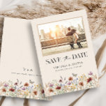 Photo Boho Save The Date<br><div class="desc">This stylish & elegant wedding save the date features gorgeous hand-painted watercolor wildflowers arranged as a lovely bouquet perfect for spring,  summer,  or fall weddings. Find matching items in the Boho Wildflower Wedding Collection.</div>