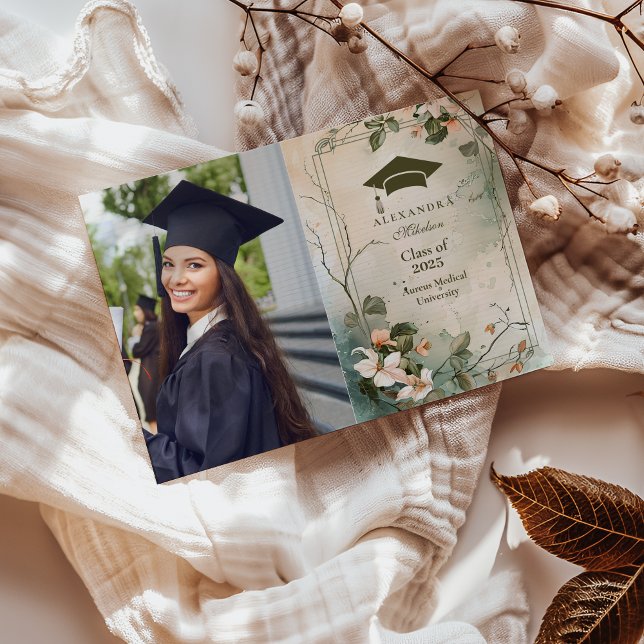Photo Boho Wildflower Graduation Party  Announcement (Creator Uploaded)