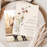 Photo Boho Wildflowers Wedding Invitation<br><div class="desc">This stylish & elegant photo monogrammed wedding invitation features gorgeous hand-painted watercolor wildflowers arranged as a lovely bouquet perfect for spring,  summer,  or fall weddings. Find matching items in the Boho Wildflower Wedding Collection.</div>