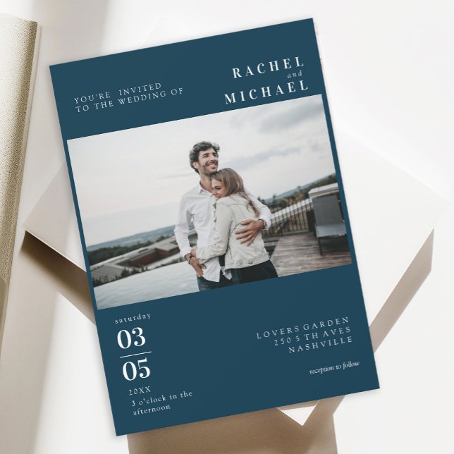 Photo Bold Minimal Trending Wedding  Invitation (Creator Uploaded)