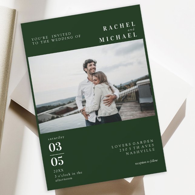 Photo Bold Minimal Trending Wedding  Invitation (Creator Uploaded)