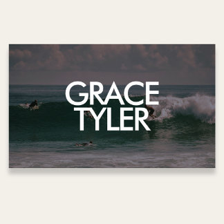 Photo Bold Modern QR Code White Business Card