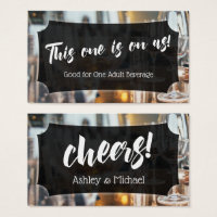 Photo, Bold Script, Wedding & Event Drink Tickets
