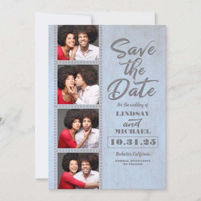 Photo Booth Bookmark Themed Fun Save the Date (Front)