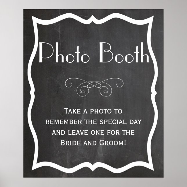 Photo Booth Chalkboard Wedding Sign (Front)