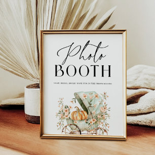 Photo Booth Fall Little Pumpkin Baby Shower Poster