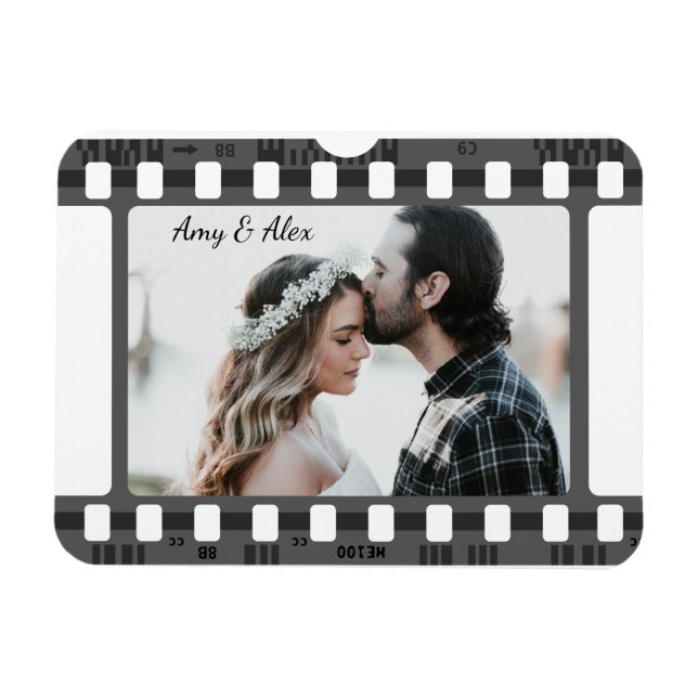 Photo booth film strip personalised photo template magnet (Horizontal)