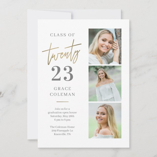 Photo Booth Graduation Announcement Invitation (Front)